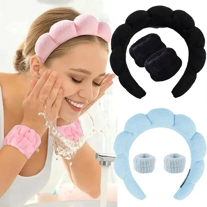 Waterproof Spa Headband and Wristband Set